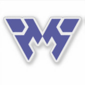Creatief Blauw Modern en Minimaal Letter W Monogra Sticker (Voorkant)