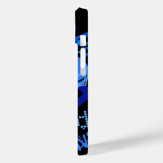 Creatief Blauw Monogram Case-Mate iPhone Case (Achterkant / Links)