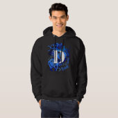 Creatief Blauw Monogram Hoodie (Voorkant volledig)