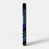 Creatief Blauw Monogram iPhone Hoesje (Linkerkant)