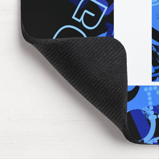 Creatief Blauw Monogram Muismat (Hoek)