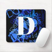 Creatief Blauw Monogram Muismat (Met muis)