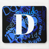 Creatief Blauw Monogram Muismat (Voorkant)