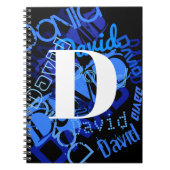 Creatief Blauw Monogram Notitieboek (Voorkant)