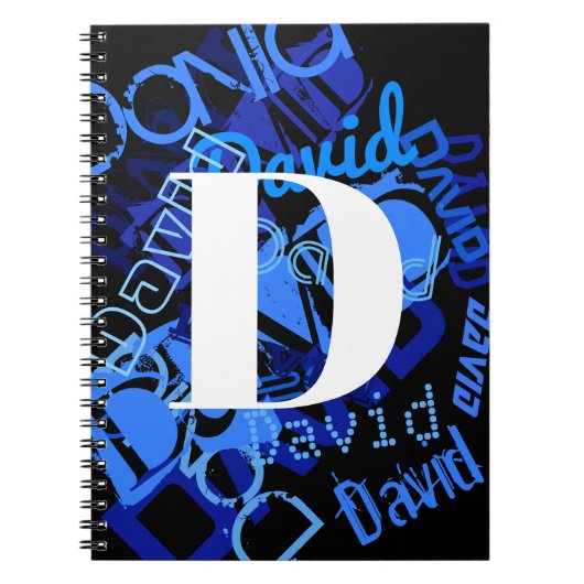 Creatief Blauw Monogram Notitieboek (Voorkant)