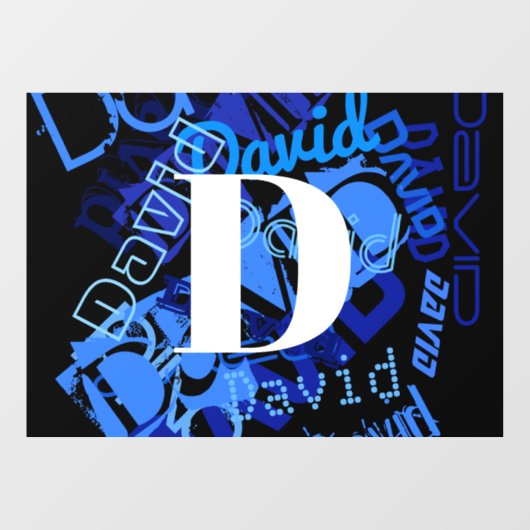 Creatief Blauw Monogram Raamsticker (Vel)