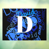 Creatief Blauw Monogram Raamsticker (Vel 3)