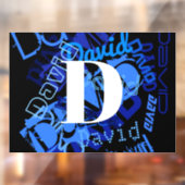 Creatief Blauw Monogram Raamsticker (Vel 2)