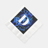 Creatief Blauw Monogram Servet (Hoek)