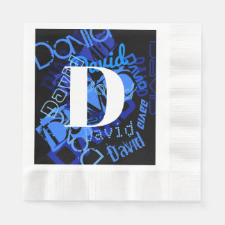 Creatief Blauw Monogram Servet