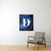 Creatief Blauw Monogram Wandkleed (In situ)