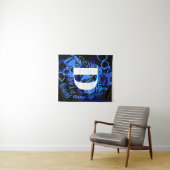 Creatief Blauw Monogram Wandkleed (In Situ (horizontaal))