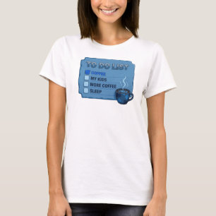 Creatief blauwe COFFIE EERST RED DE WERELD Grafisc T-shirt