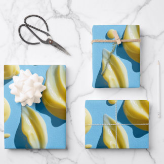 Creatief Boter Crème Druppels Patroon  Inpakpapier Vel