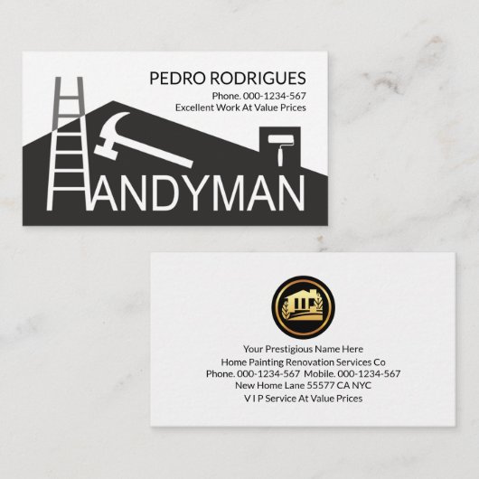 Creatief bouwen Dak Ladder Brush Builder Visitekaartje (Voorkant / Achterkant)