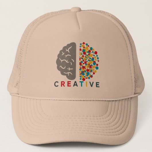 Creatief brein kleurrijk denknetwerk trucker pet (Voorkant)