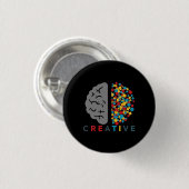 Creatief Brein Kleurrijk Denknnetwerk Ronde Button 3,2 Cm (Voorkant /achterkant)