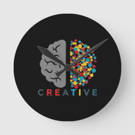 Creatief brein Kleurrijk denknnetwerk Ronde Klok