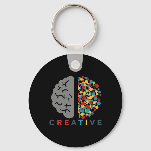 Creatief brein Kleurrijk denknnetwerk Sleutelhanger (Voorkant)