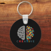 Creatief brein Kleurrijk denknnetwerk Sleutelhanger (Voorkant)