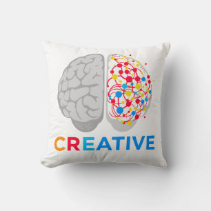Creatief brein linker rechter hemisfeer kussen