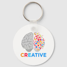 Creatief brein linker rechter hemisfeer sleutelhanger