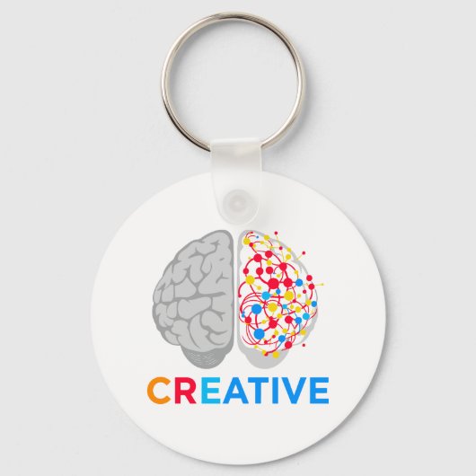 Creatief brein linker rechter hemisfeer sleutelhanger (Voorkant)