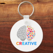 Creatief brein linker rechter hemisfeer sleutelhanger (Achterkant)