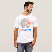 Creatief brein linker rechter hemisfeer t-shirt (Voorkant volledig)