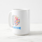 Creatief Brein Links Rechts Hemisfeer Koffiemok (Voorkant links)