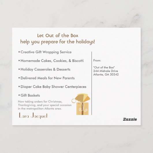 Creatief cadeau briefkaart (Achterkant)