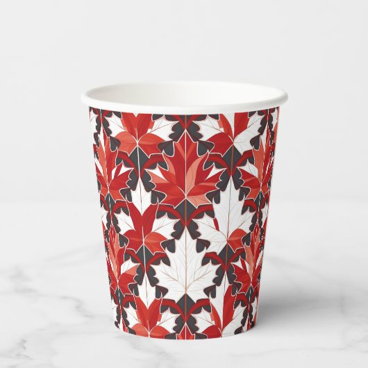 Creatief Canadees esdoornblad patroon ID1072 Papieren Bekers (Achterkant)