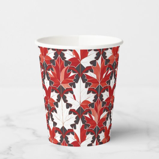 Creatief Canadees esdoornblad patroon ID1072 Papieren Bekers (Links)
