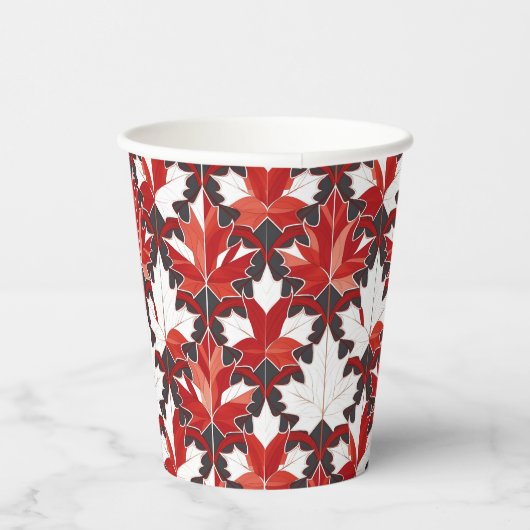 Creatief Canadees esdoornblad patroon ID1072 Papieren Bekers (Rechts)