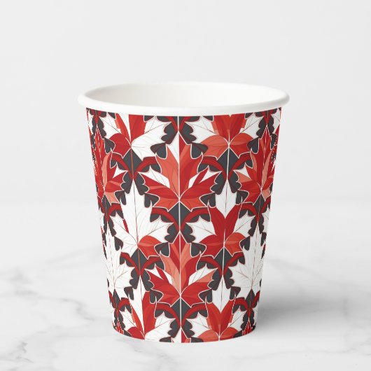 Creatief Canadees esdoornblad patroon ID1072 Papieren Bekers (Voorkant)
