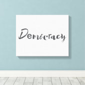 Creatief, cool, modern, speelzaam designDemocratie Canvas Afdruk (Insitu (Houten vloer))