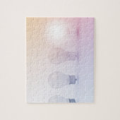 Creatief denken met lichte lamp verlicht legpuzzel (Verticaal)