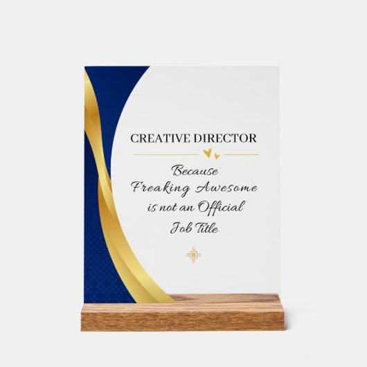 Creatief Directeur Kantoor Citaat Acryl Bord (Voorkant)