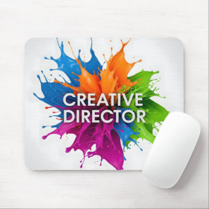 Creatief Directeur Kleurrijke Verfspatten Muismat