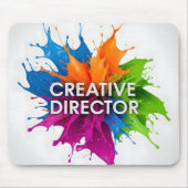 Creatief Directeur Kleurrijke Verfspatten Muismat (Voorkant)