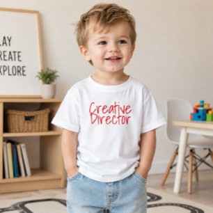 'Creatief Directeur' Pretentieloze Kunstenaar Typo Kinder Shirts