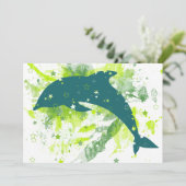 Creatief dolfijnontwerp kaart (Staand voorkant)