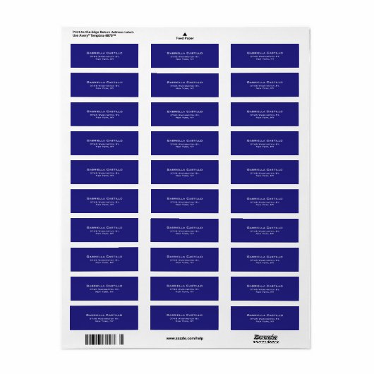 Creatief Donkerblauw Grijs Plain Elegant Etiket (Full Sheet)