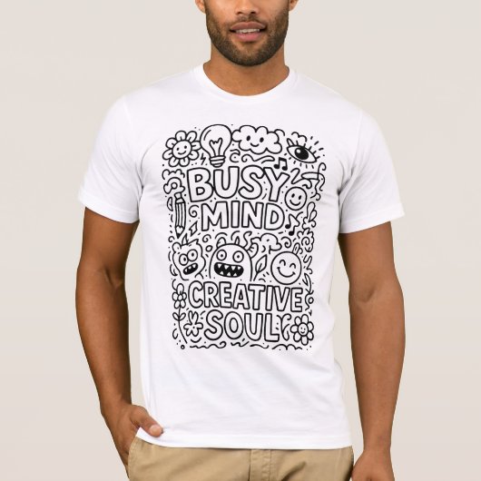 Creatief Doodle Art T-Shirt Design (Voorkant)