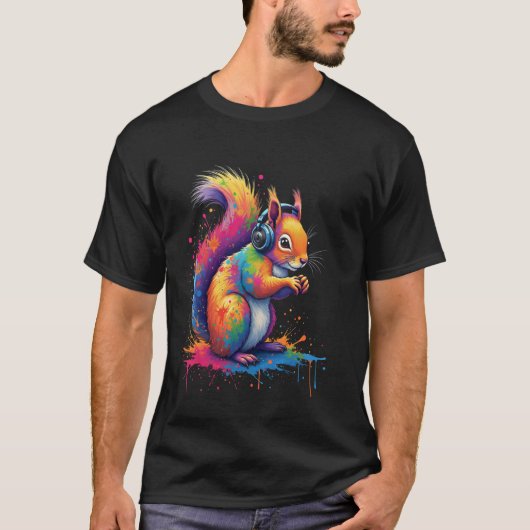 Creatief eekhoorn motief t-shirt (Voorkant)