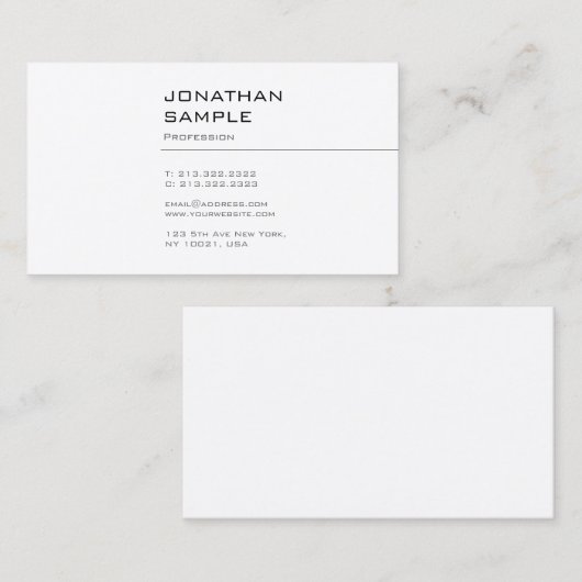 Creatief eenvoudig grafisch ontwerp Trendy modern Visitekaartje (Voorkant / Achterkant)