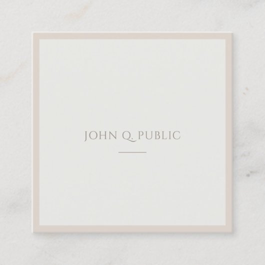 Creatief Eenvoudige Sjabloon Bruin Groen Professio Vierkante Visitekaartje (Voorkant)