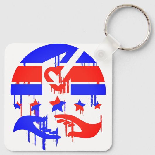 Creatief embleem van empowerment en representatie sleutelhanger (Achterkant)