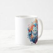 Creatief Fire and Ice Cat Design Koffiemok (Voorkant rechts)