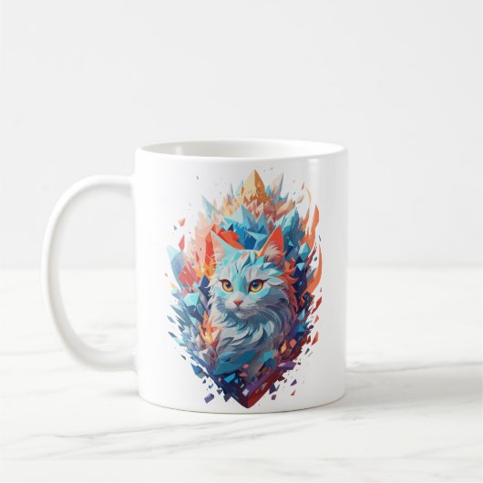 Creatief Fire and Ice Cat Design Koffiemok (Links)